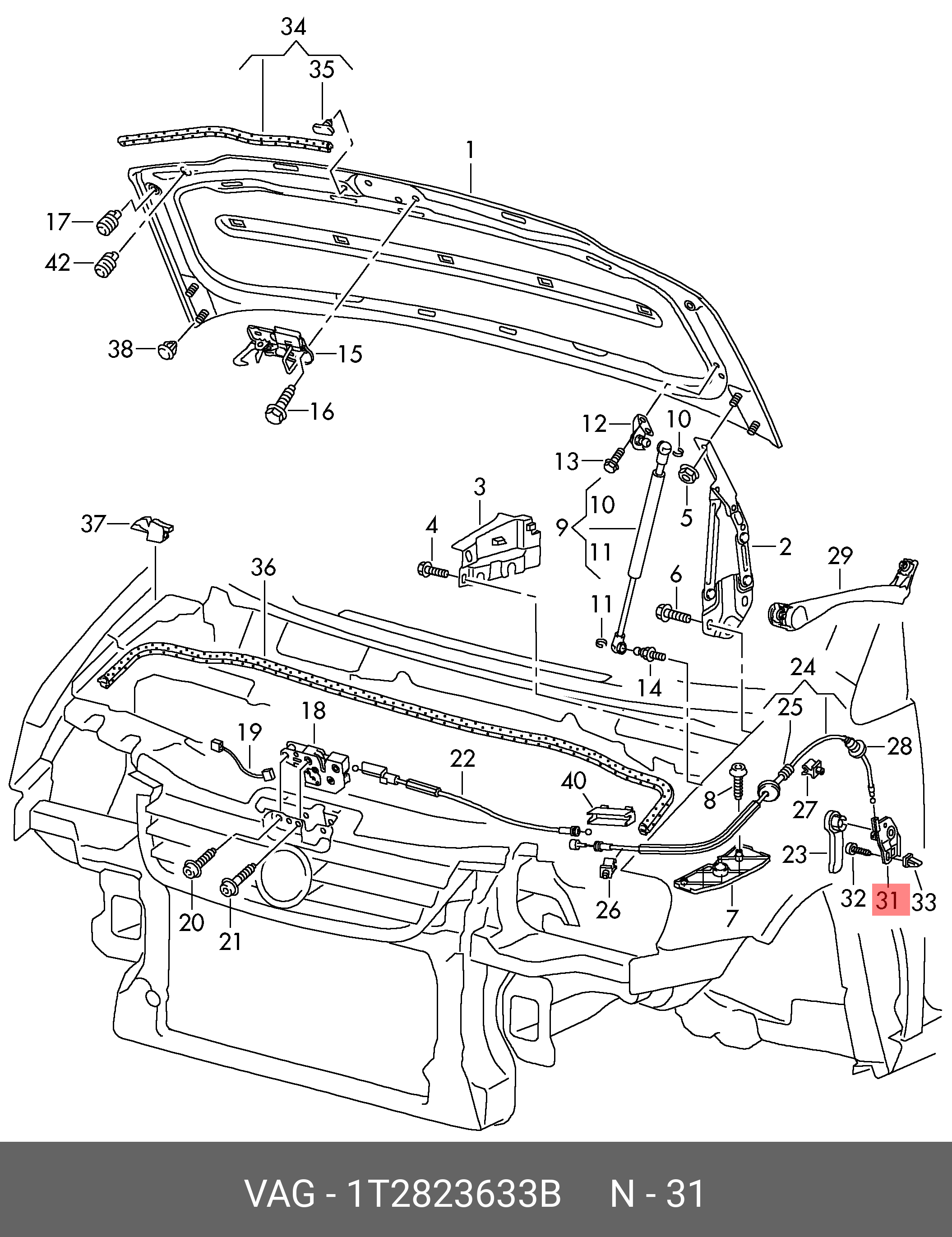 Корпус повітряного фільтра VAG 1T2823633B